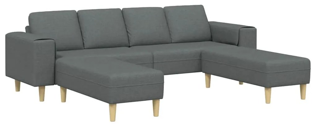 Kanapé Szett 3 pcs Sötétszürke szövet