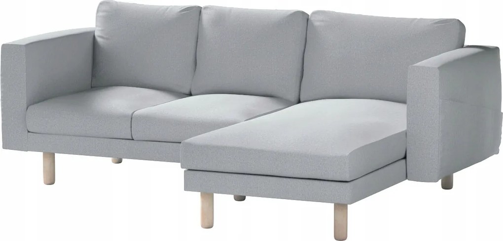 Dekoria Norsborg 3 személyes kanapé huzat Ikea székkel, szürke