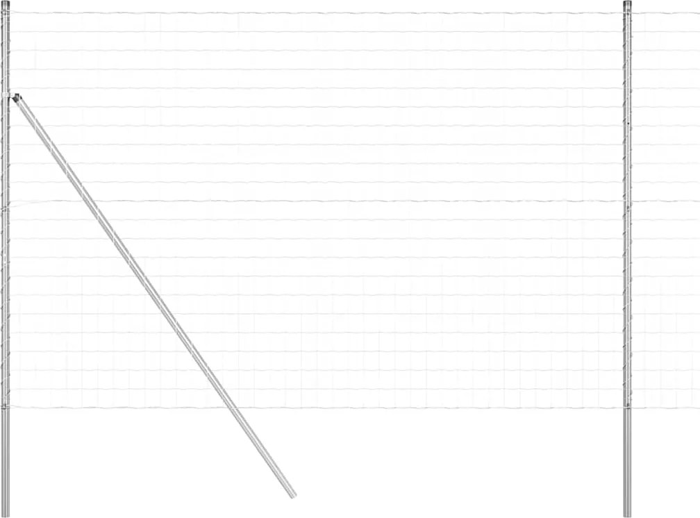 vidaXL Kerítés oszlopokkal Ezüst 1,6 x 10 m Acél és PVC