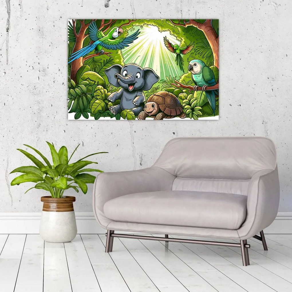 Kép - Vidám állatkák (90x60 cm)