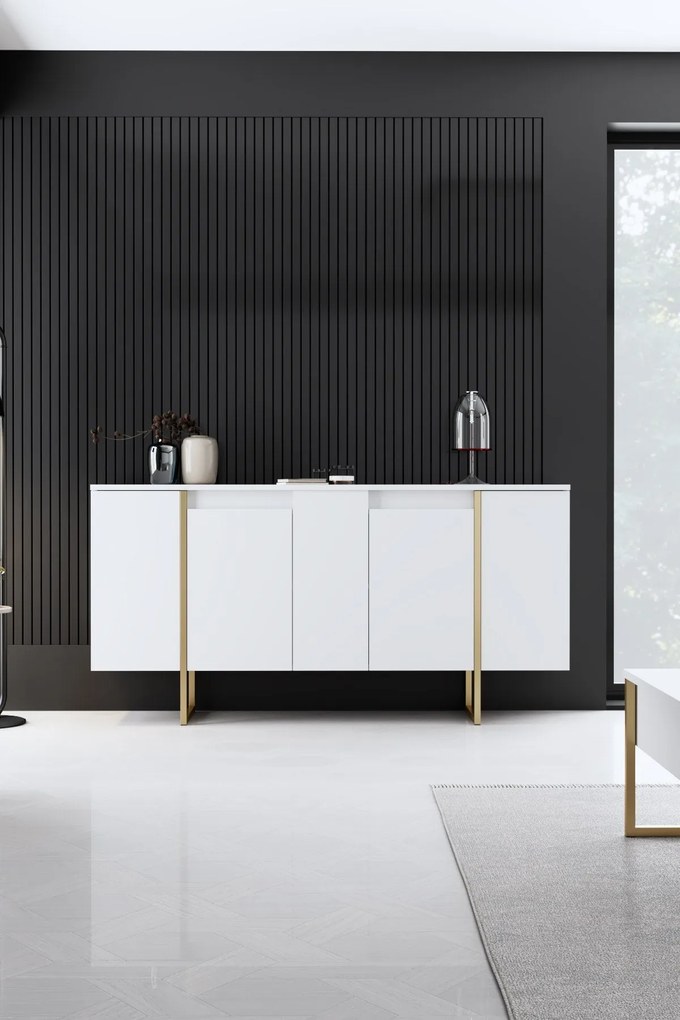Konzolasztal Luxe - White, Gold