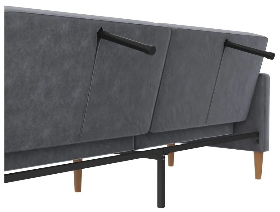 Szürke bársony kinyitható kanapé 207 cm Lilly – Støraa