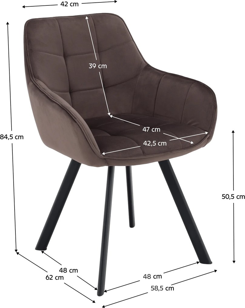 Design fotel, szürkésbarna Velvet/fekete, PETIN