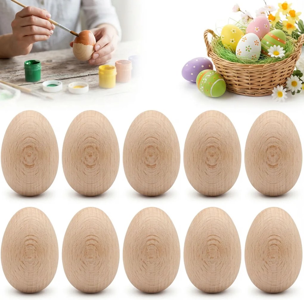 Fa Tojás decoupage Tojás fa tojás 10 db bükk nyers öko