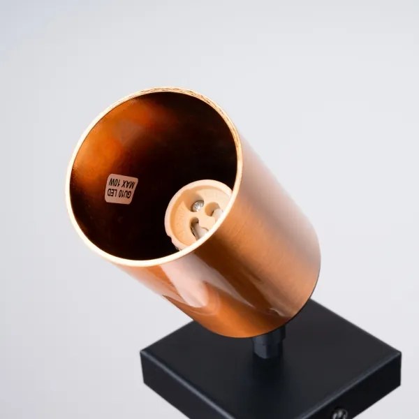 Sollux SL.1374 - Fali spotlámpa WINX 1xGU10/10W/230V fekete/réz