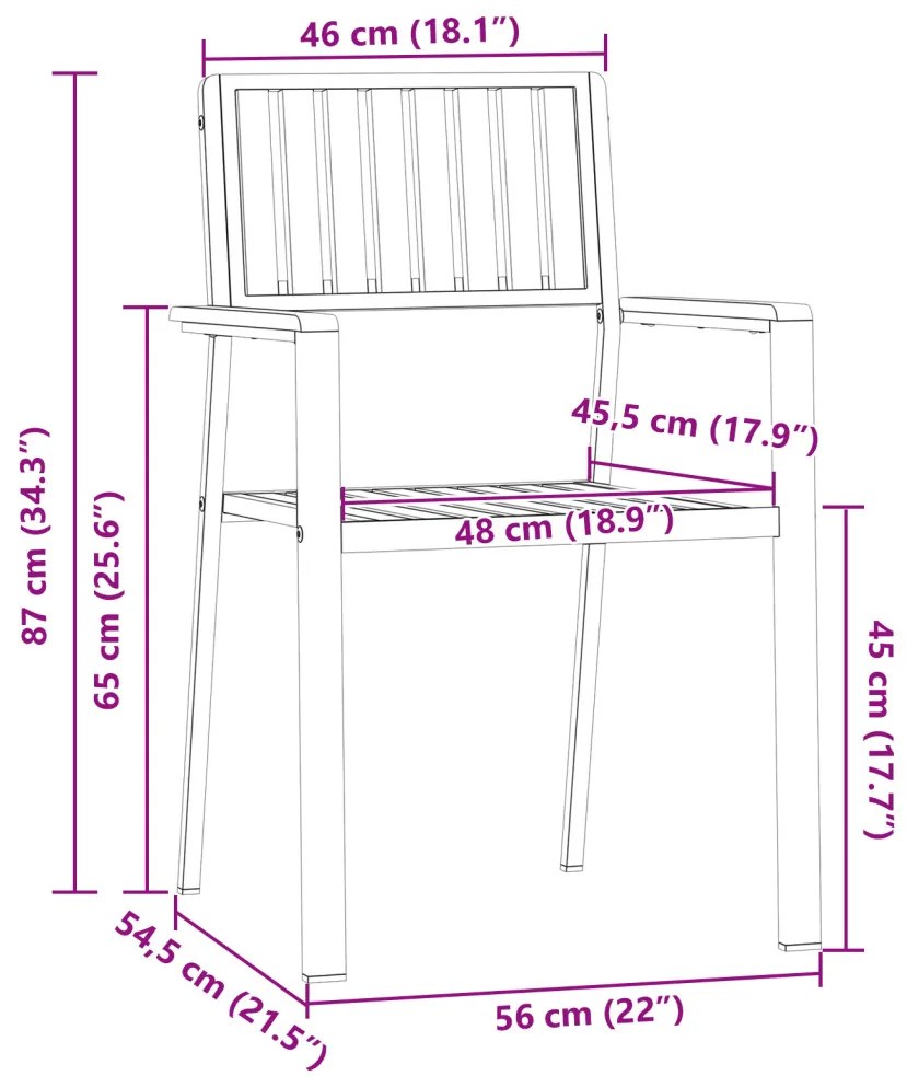 rakásolható kerti székek 8 db 54.5x56x87 cm tömör akácfából