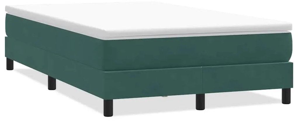 sötétzöld bársony rugós ágy matrac nélkül 120x210 cm