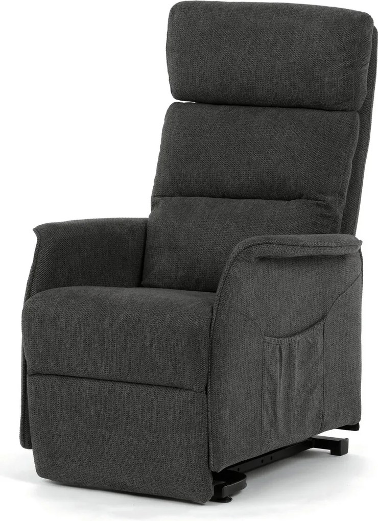 Szürke elektromos relaxfotel kábeles vezérléssel, szövet kárpitozással, TV-L8960 GREY2