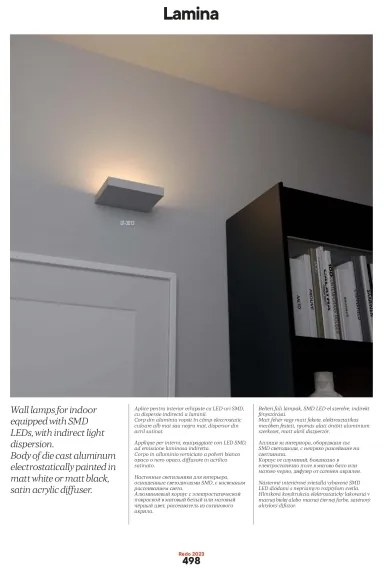 Redo 01-3016 - LAMINA LED fali lámpatest 2×LED/15W/230V, CRI 90, fekete