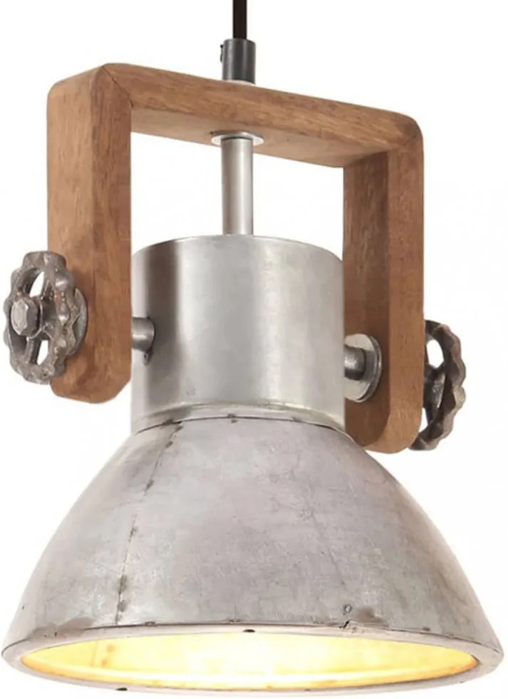 Ezüstszínű kerek ipari függőlámpa 25 w 19 cm e27