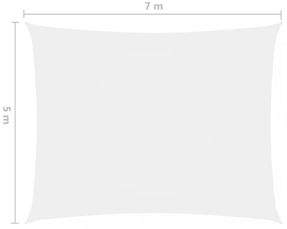 fehér téglalap alakú oxford-szövet napvitorla 5 x 7 m