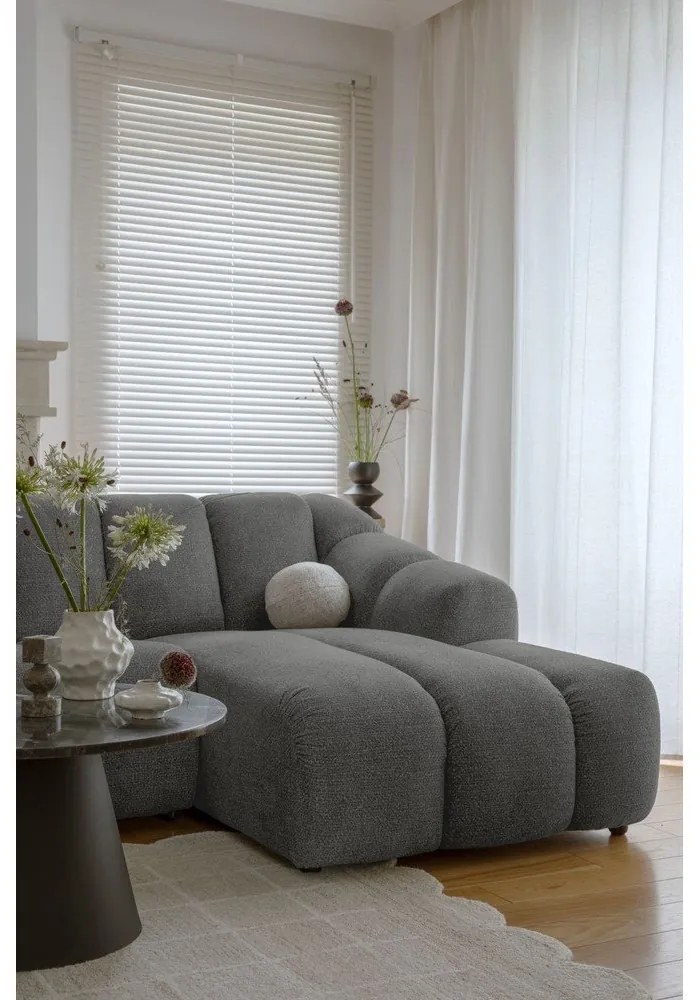 Szürke sarokkanapé (jobb oldali-heverő résszel) Shell – Miuform