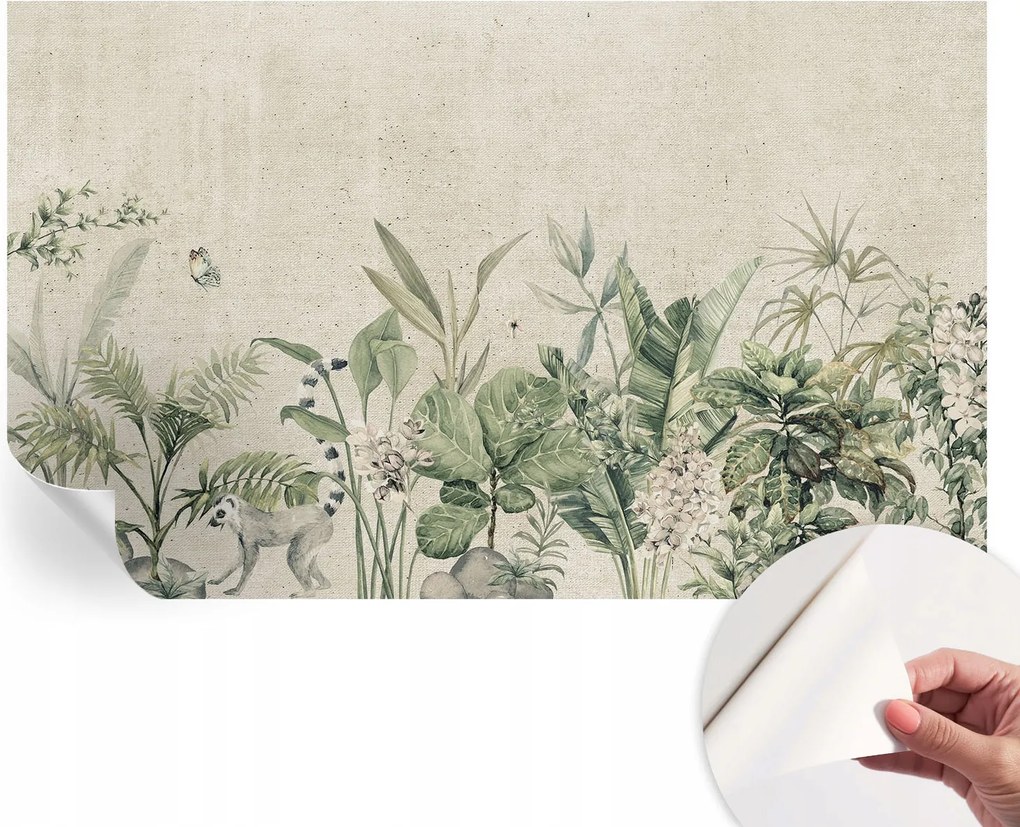 Öntapadós tapéta Fali furnér 3D hatás Trópusi dzsungel 416x254 cm
