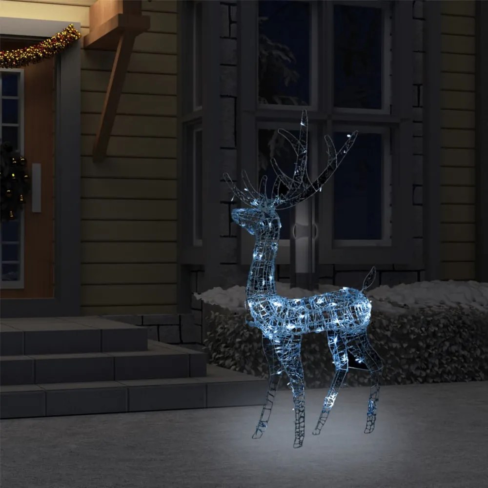 hideg fehér rénszarvasos karácsonyi dísz 140 LED-del 120 cm