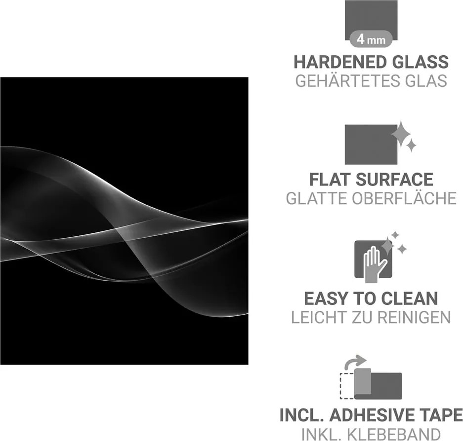 Edzett üveg falvédő tűzhelyhez 70x60 cm Smoke – Wenko