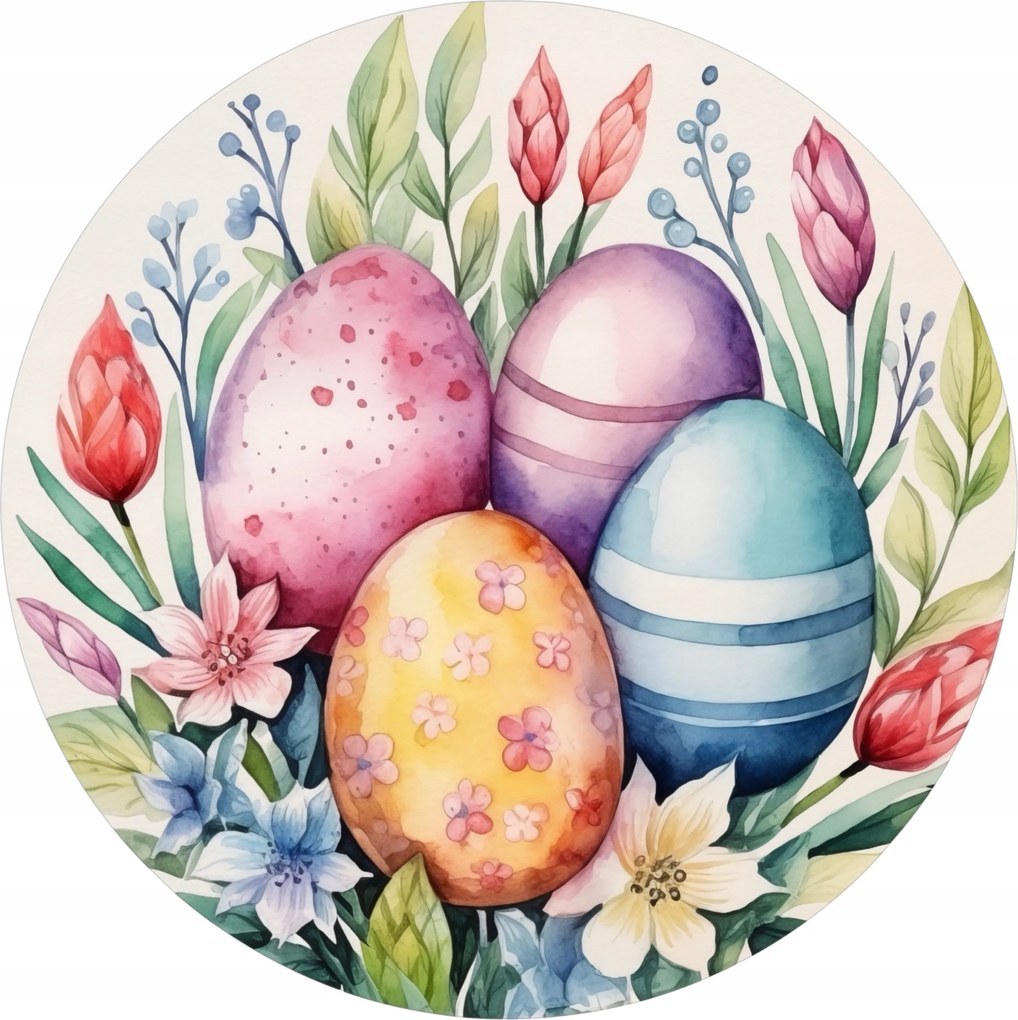Tányéralátétek x4 Húsvéti dekoráció alátét Húsvéti tojások Virágok