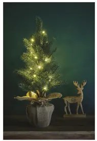 LED karácsonyfa, 52 cm, 3x AA, beltéri, meleg fehér, időzítő