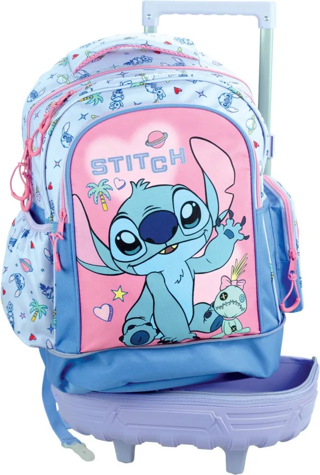 Disney Lilo és Stitch, A csillagkutya Scrapbook prémium gurulós iskolatáska, táska 46 cm