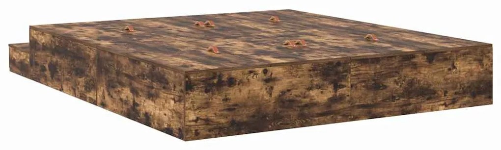 Ágykeret tárolóval Füstölt tölgy 236.5 x 180 x 31.5 cm Faanyag