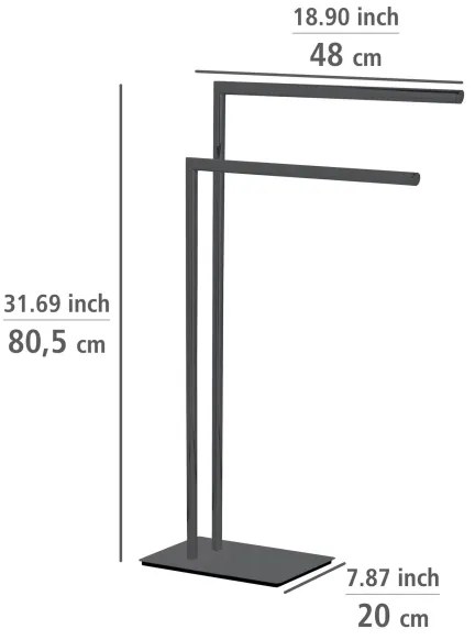 WENKO 71555800 - Törölközőtartó RECCO 48x80,5 cm fekete