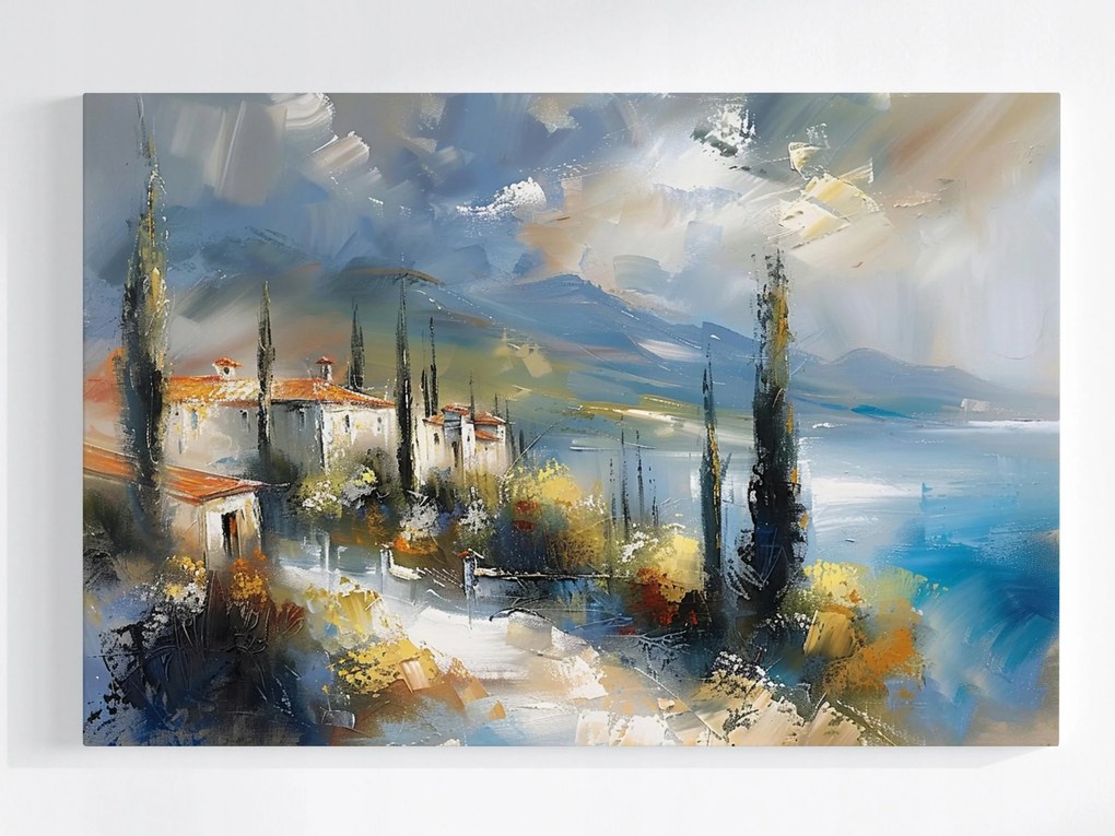 Poszter Tájkép Absztrakt Toszkána Ciprus Város 120x80