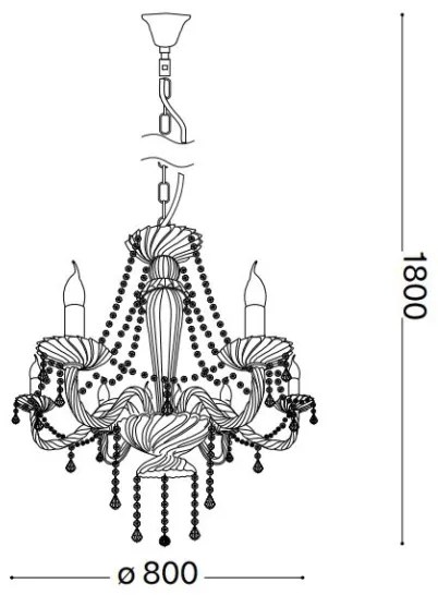 Ideal Lux - Kristály csillár láncon AMADEUS 8xE14/40W/230V átm. 80 cm átlátszó