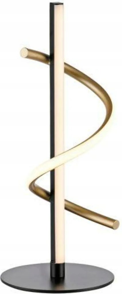 Just Light Led asztali lámpa, fekete/sárgaréz, szabályozható fényerejű, 3000K, ívelt