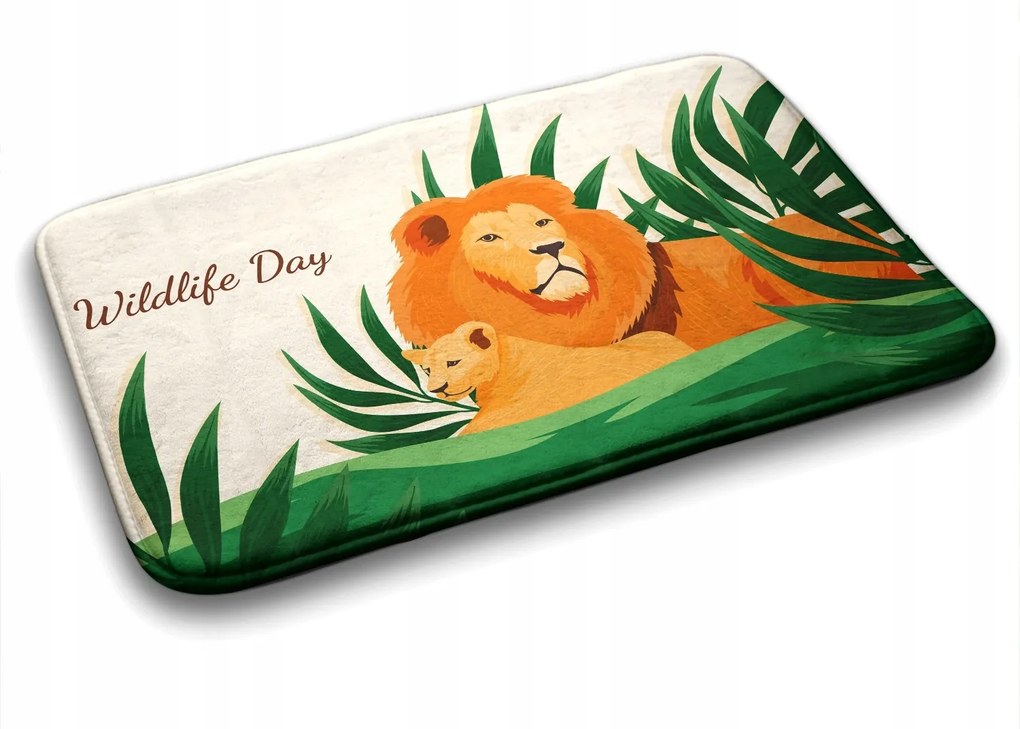 Divatos nedvszívó fürdőszobaszőnyeg Oroszlánok Macskák 75x45 cm