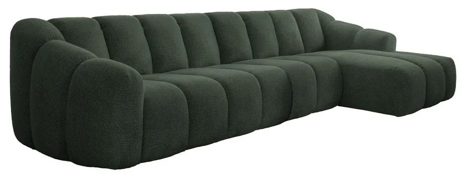 Sötétzöld sarokkanapé (jobb oldali-heverő résszel) Shell – Miuform