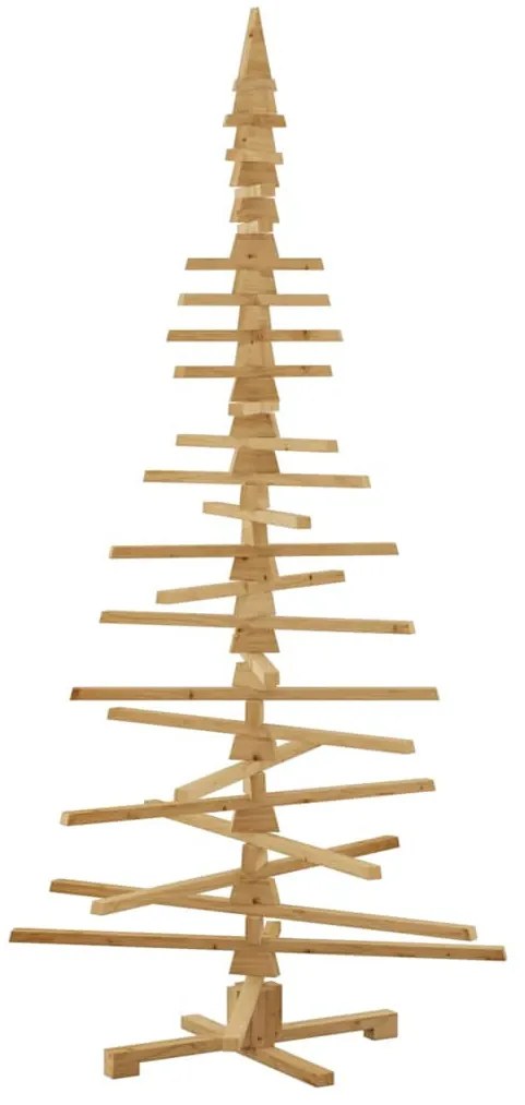 Fából készült Karácsonyfa állvánnyal Barna 210 cm Tömör fenyőfa
