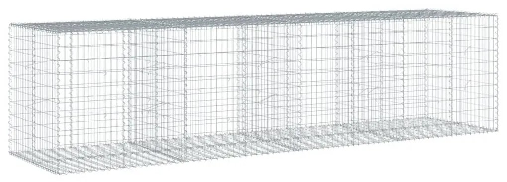 horganyzott vas gabion kosár fedéllel 400 x 100 x 100 cm