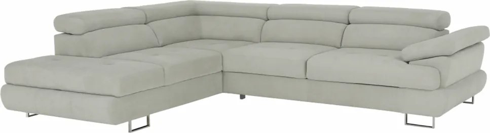 Ülőgarnitúra, világos szürke, szövet, balos, BUTON P