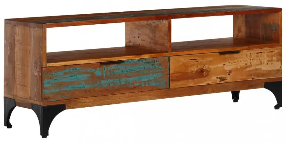 tömör újrahasznosított fa TV-szekrény 118 x 35 x 45 cm