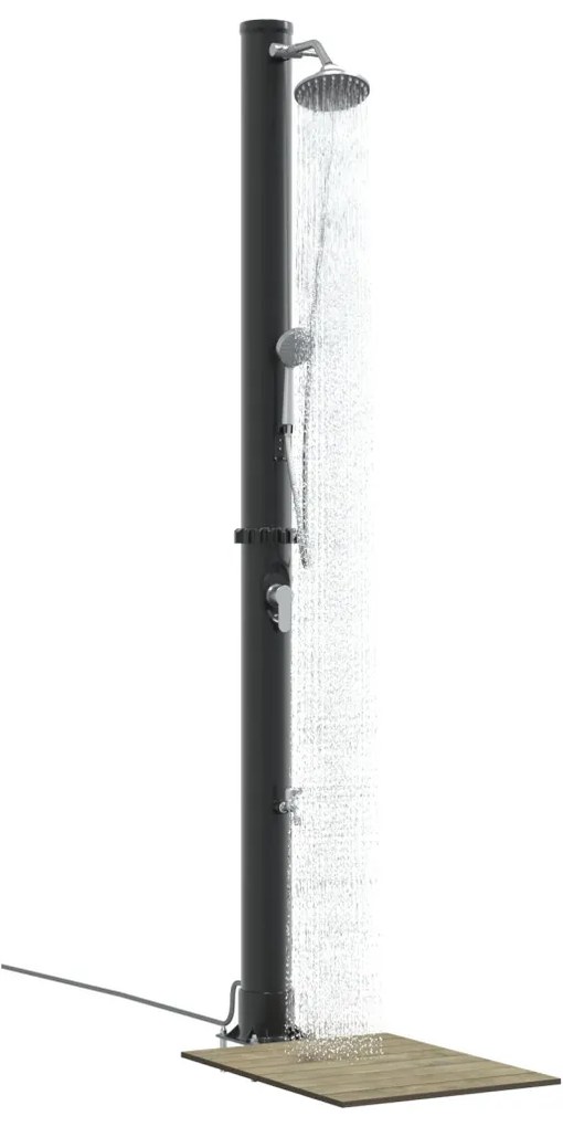Kültéri Napelem Zuhany Kézi Zuhanyfejjel 217 cm 20 L