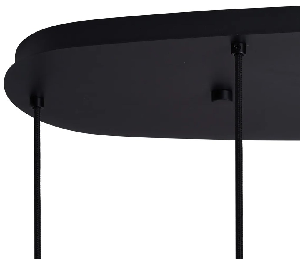 Modern Duplantis függőlámpa fekete füstüveggel, 6 fényponttal