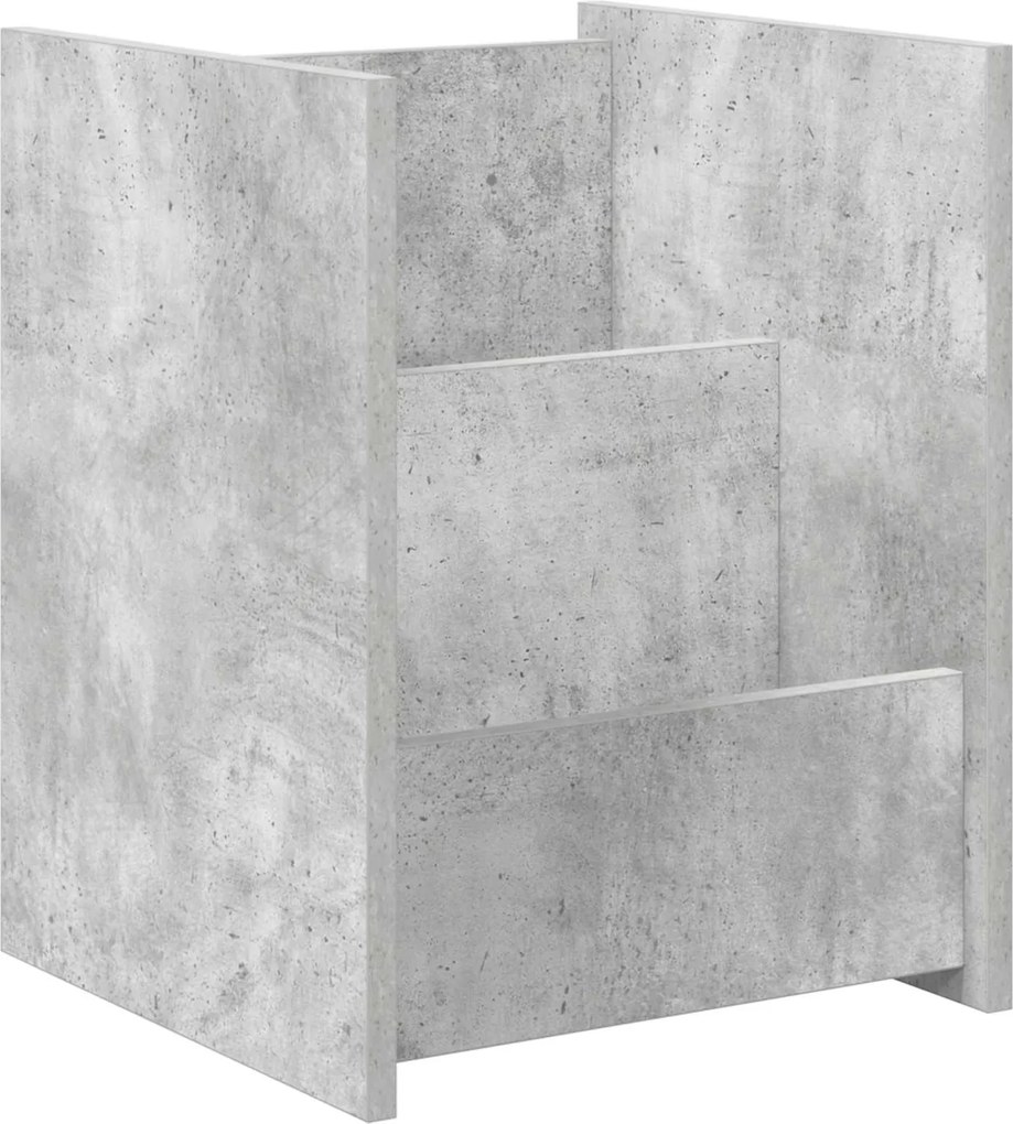vidaXL Magazin állvány polcokkal Beton Szürke 35 x 35 x 45 cm Faanyag
