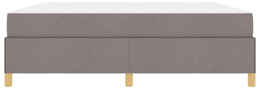 Boxrugós ágy matracmal Taupe és fehér 180 x 200 cm szövet