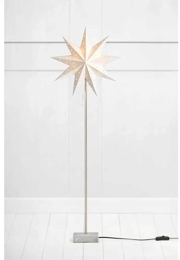 Fehér-szürke fénydekoráció karácsonyi mintával Toom – Markslöjd