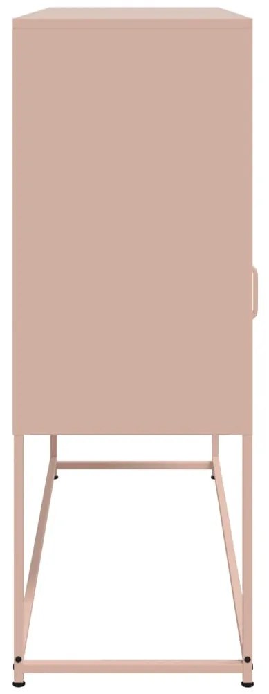 rózsaszín acél tálalószekrény 100,5 x 39 x 107 cm