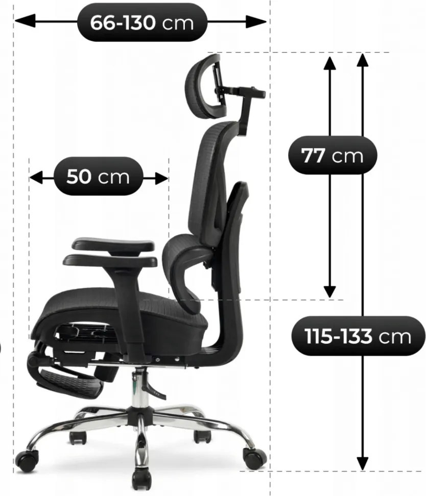 Forgószék ergonomikus kialakítással, fekete színben. KAIR