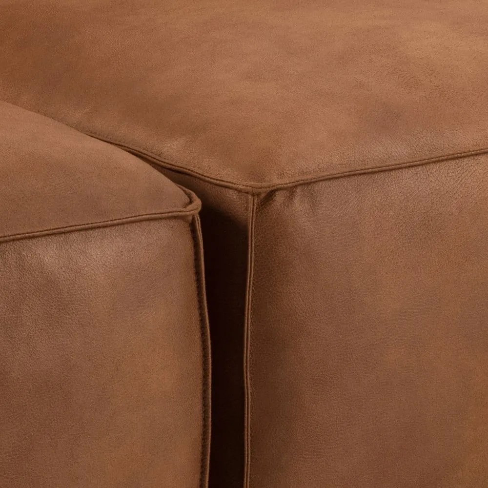Konyakbarna bőrutánzat kanapé 208 cm Fairfield Kentucky – Bonami Selection