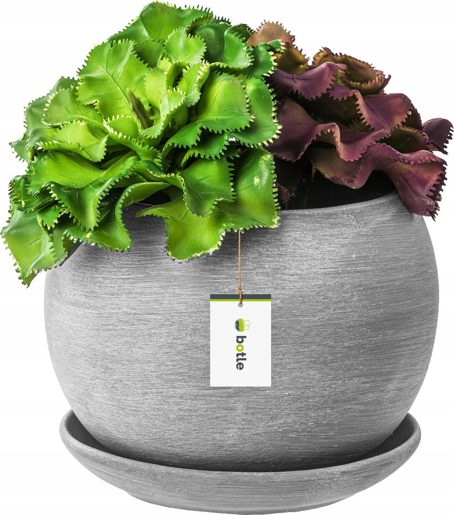 Kerámia kaspó Gömb 3 állvánnyal, sötétszürke