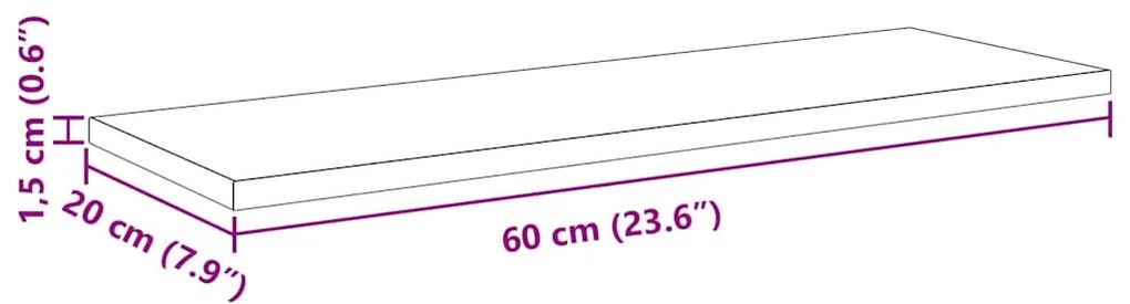 Polcos könyvespolc 4 pcs Fekete 60 x 20 x 1.5 cm Faanyag