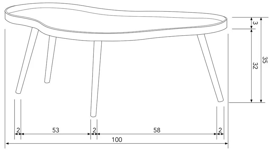 Tárolóasztal 58x100 cm Mae – WOOOD