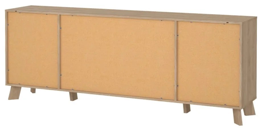 Fehér-natúr színű komód tölgyfa dekorral 196x73x39 cm Ikast – Tvilum