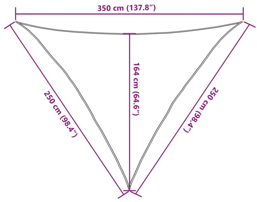 szürke 100% poliészter oxford szövet napvitorla 2,5x2,5x3,5 m