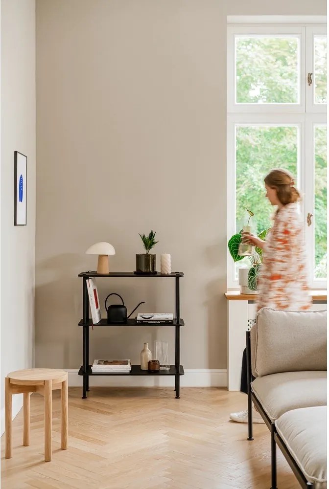 Kék polcos állvány tölgyfa dekorral 80x127x35 cm Teidi – noo.ma