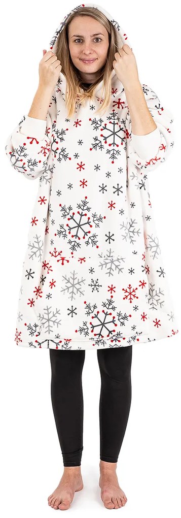 4Home Snowflakes mikroplüss gyapjú hatású takarópulóver, uni M - női