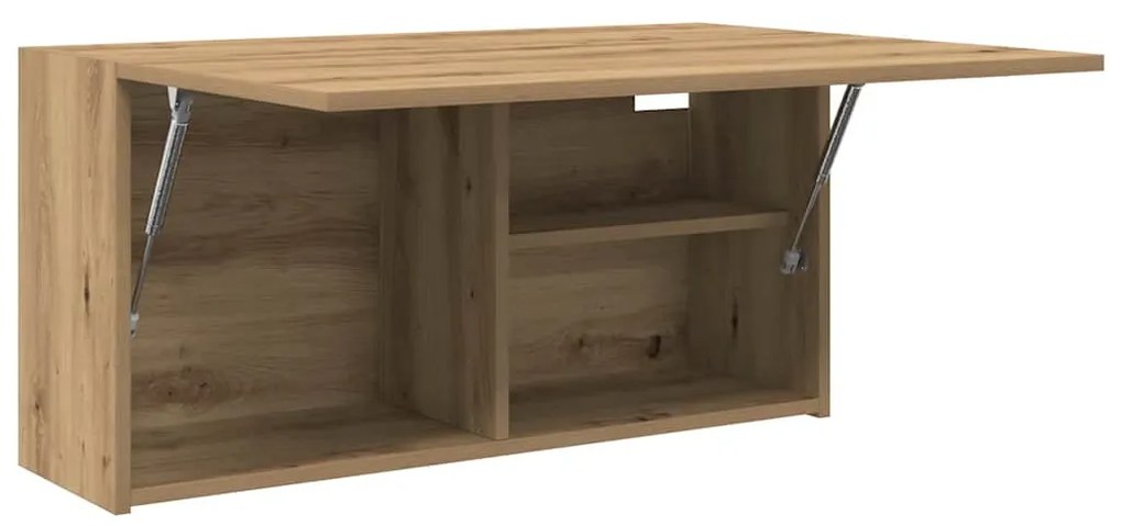 kézműves tölgy szerelt fa fali fürdőszobaszekrény 80x25x40 cm