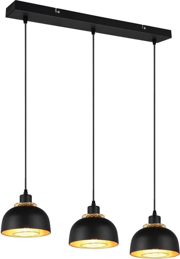 TRIO R30813032 PUNCH Többágú Függesztett Lámpa Fekete E27 IP20